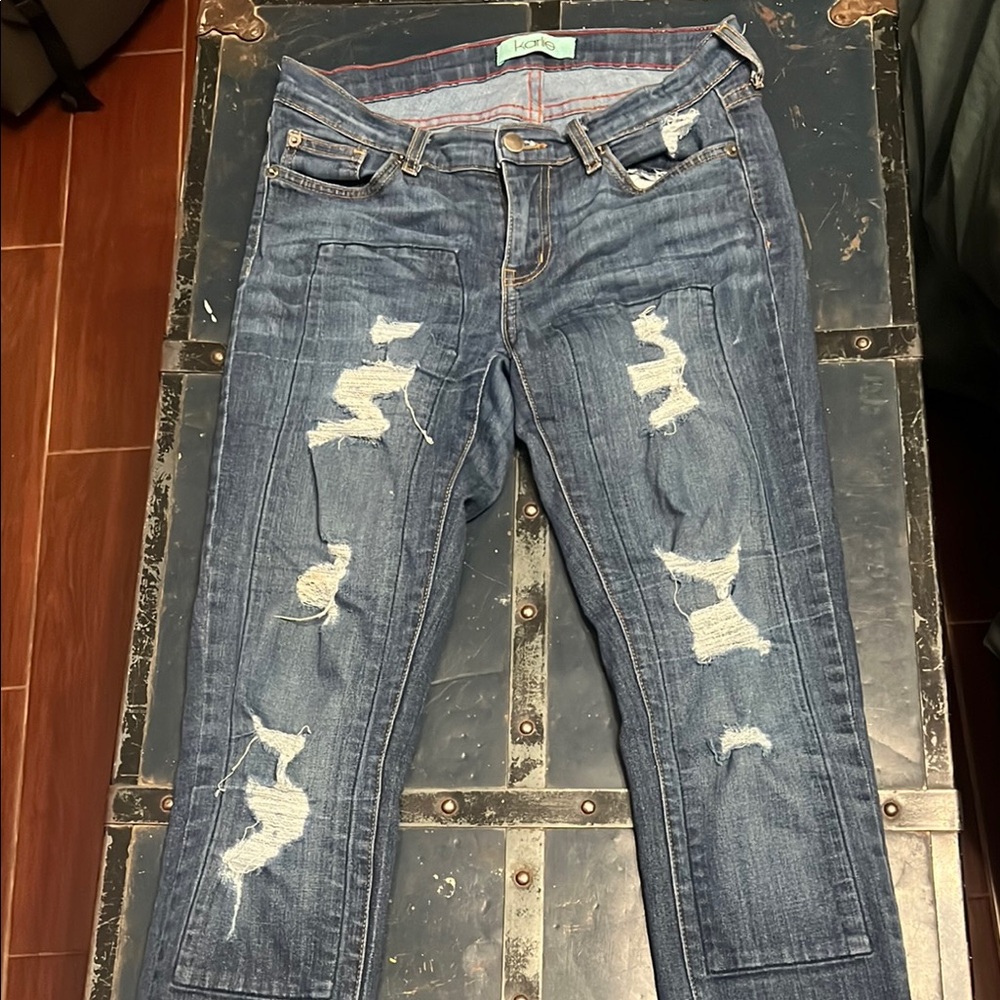 Karlie Blue Skinny Distressed Jeans